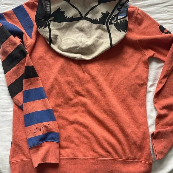 🛹 Volcom Mustache Facezip Hoodie - Size L - Skate Snowboard Y2K 🏂 - Picture 8 of 8